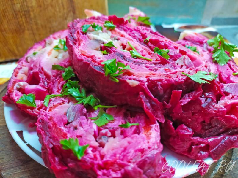 Салат «Селёдка под шубой» в лаваше – пошаговый рецепт