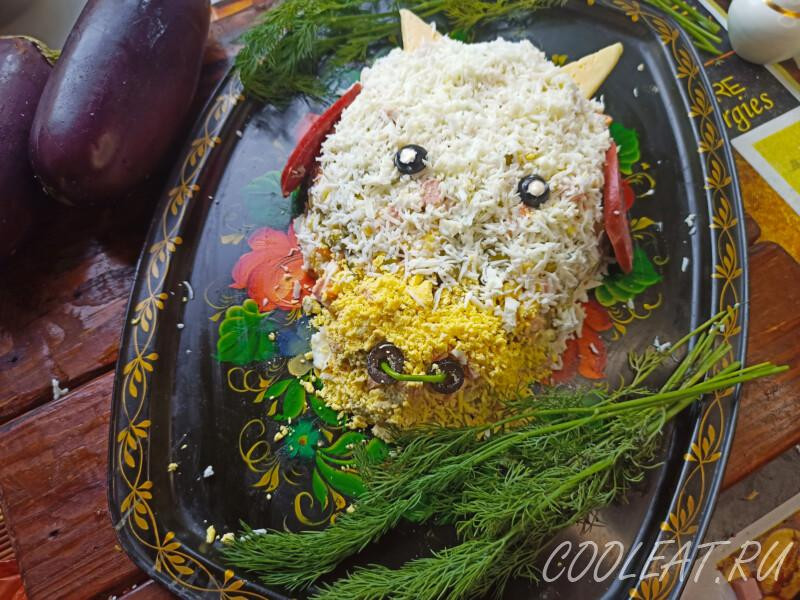 Салат в виде Быка на Новый год 2021